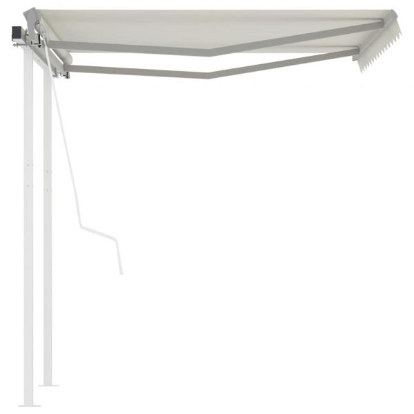 Markise Automatisch Einziehbar mit Pfosten 3,5x2,5 m Creme
