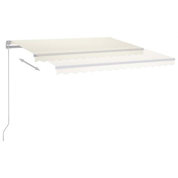 Markise Automatisch Einziehbar mit Pfosten 3,5x2,5 m Creme