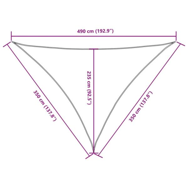Sonnensegel Oxford-Gewebe Dreieckig 3,5x3,5x4,9 m Schwarz