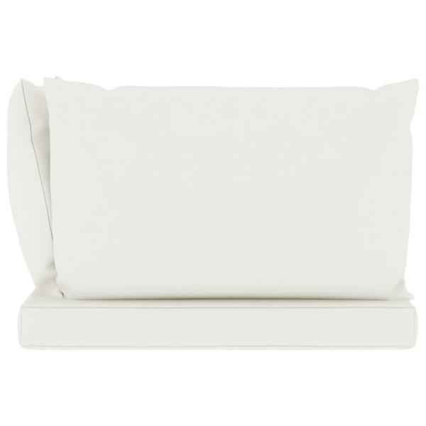 Garten-Palettensofa 2-Sitzer mit Kissen in Creme Kiefernholz