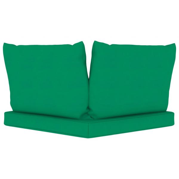 Garten-Palettensofa 2-Sitzer mit Kissen in Grün Kiefernholz