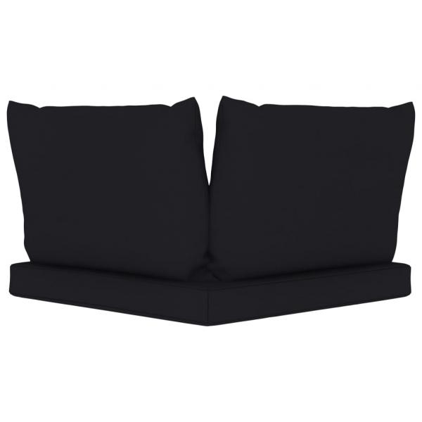 Garten-Palettensofa 2-Sitzer mit Kissen in Schwarz Kiefernholz