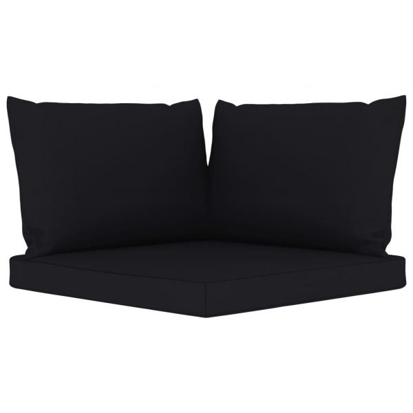 Garten-Palettensofa 2-Sitzer mit Kissen in Schwarz Kiefernholz