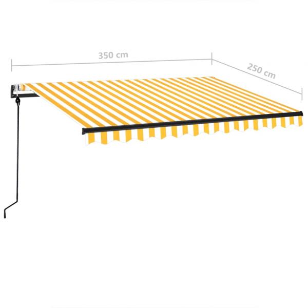 Markise Automatisch Einziehbar 350x250 cm Gelb und Weiß