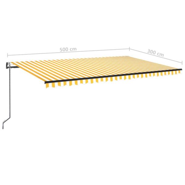 Automatische Markise mit LED & Windsensor 500x300 Gelb/Weiß