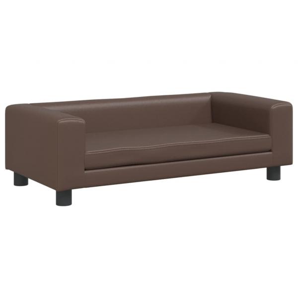 Hundebett mit Verlängerung Braun 100x50x30 cm Kunstleder