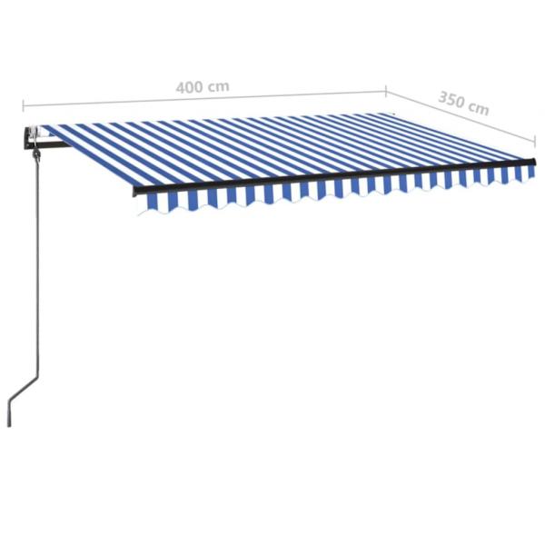 Markise Automatisch Einziehbar 400x350 cm Blau und Weiß