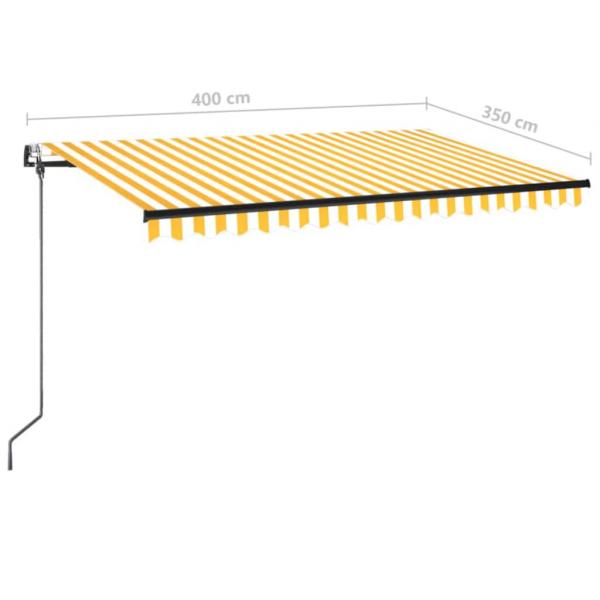 Markise Automatisch Einziehbar 400x350 cm Gelb und Weiß