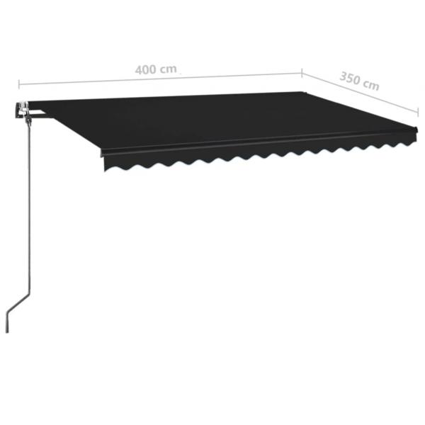 Markise Automatisch Einziehbar 400x350 cm Anthrazit