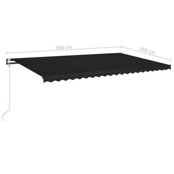 Markise Automatisch Einziehbar 500x350 cm Anthrazit