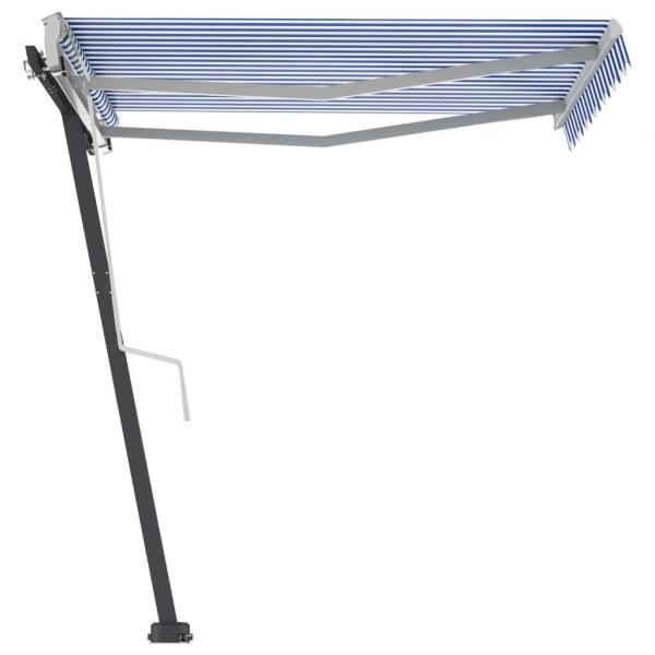 Standmarkise Einziehbar Handbetrieben 300x250 cm Blau/Weiß