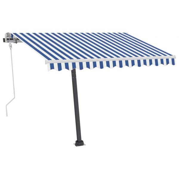 Standmarkise Einziehbar Handbetrieben 300x250 cm Blau/Weiß
