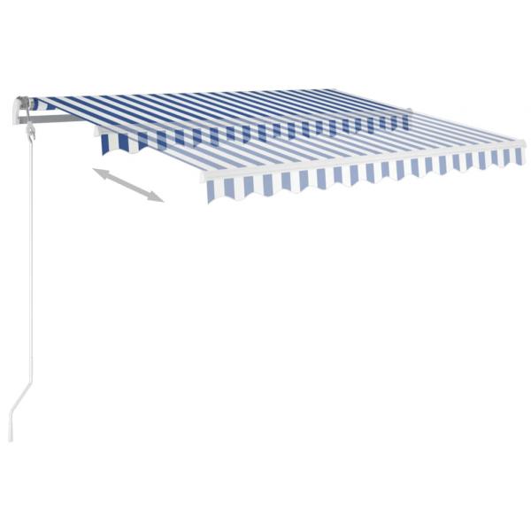Standmarkise Einziehbar Handbetrieben 300x250 cm Blau/Weiß