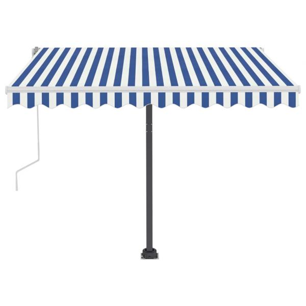 Standmarkise Einziehbar Handbetrieben 300x250 cm Blau/Weiß