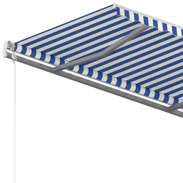 Standmarkise Einziehbar Handbetrieben 300x250 cm Blau/Weiß