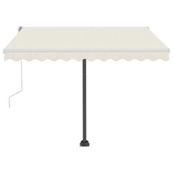 Markise Manuell Einziehbar mit LED 350x250 cm Creme