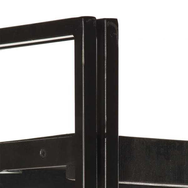 Bücherregal 5 Fächer Schwarz 40x30x180 cm Mango Massivholz