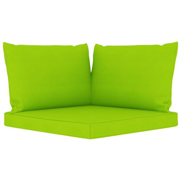 Garten-Palettensofa 2-Sitzer mit Kissen in Hellgrün Kiefernholz
