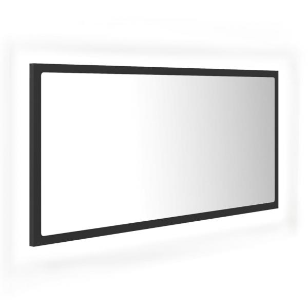 ARDEBO.de - LED-Badspiegel Grau 90x8,5x37 cm Acryl