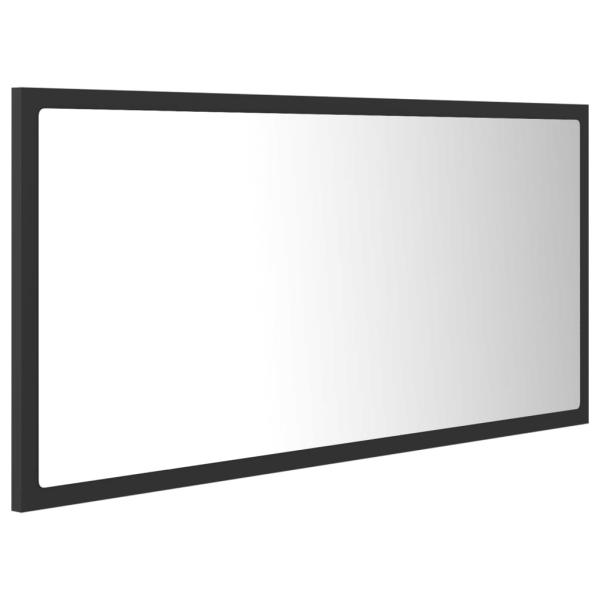 LED-Badspiegel Grau 90x8,5x37 cm Acryl