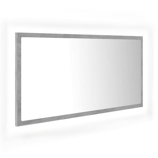 LED-Badspiegel Betongrau 90x8,5x37 cm Acryl