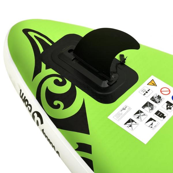 Aufblasbares Stand Up Paddle Board Set 305x76x15 cm Grün