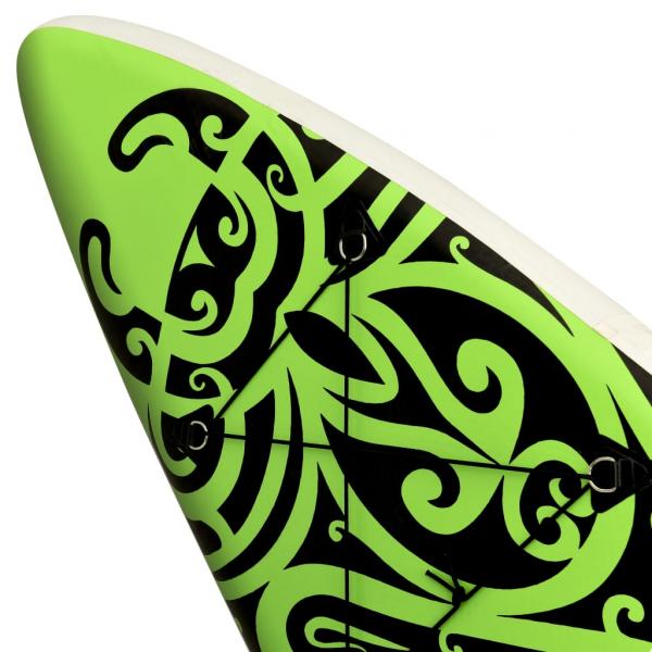 Aufblasbares Stand Up Paddle Board Set 305x76x15 cm Grün