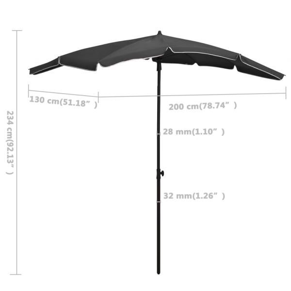 Sonnenschirm mit Mast 200x130 cm Anthrazit