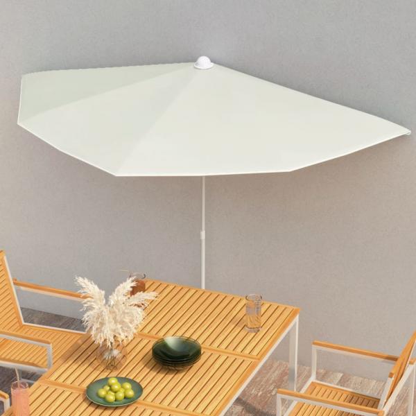 ARDEBO.de - Halb-Sonnenschirm mit Mast 180x90 cm Sandfarben