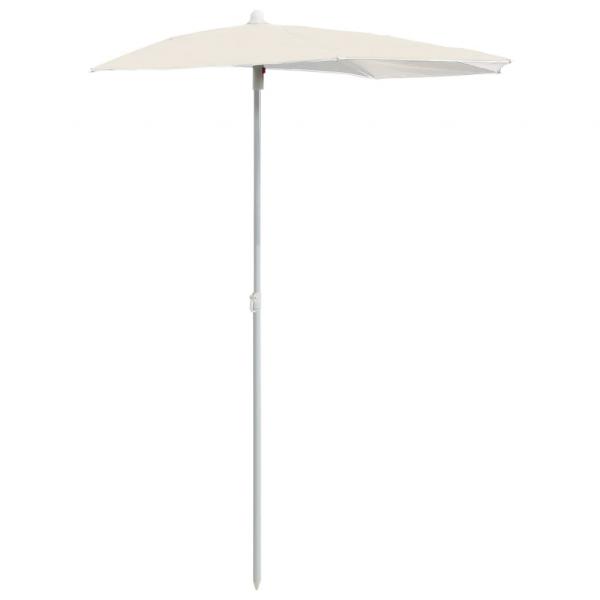 Halb-Sonnenschirm mit Mast 180x90 cm Sandfarben