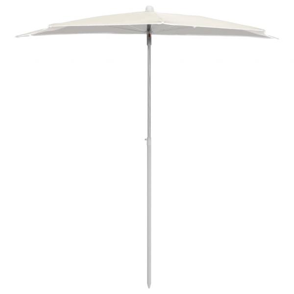 Halb-Sonnenschirm mit Mast 180x90 cm Sandfarben