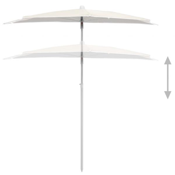 Halb-Sonnenschirm mit Mast 180x90 cm Sandfarben