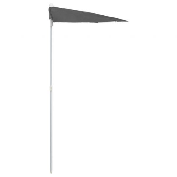 Halb-Sonnenschirm mit Mast 180x90 cm Anthrazit