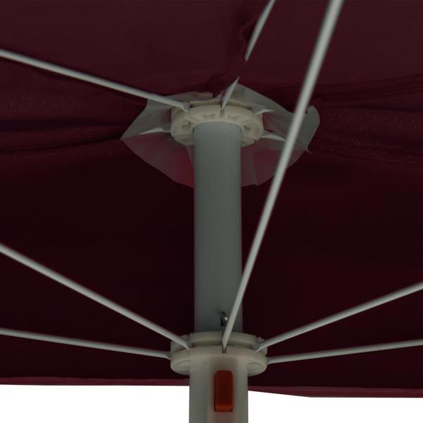 Halb-Sonnenschirm mit Mast 180x90 cm Bordeauxrot