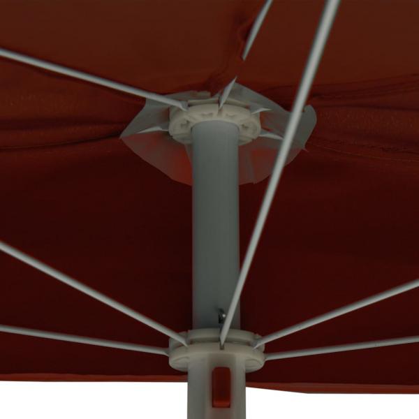 Halb-Sonnenschirm mit Mast 180x90 cm Terracotta-Rot