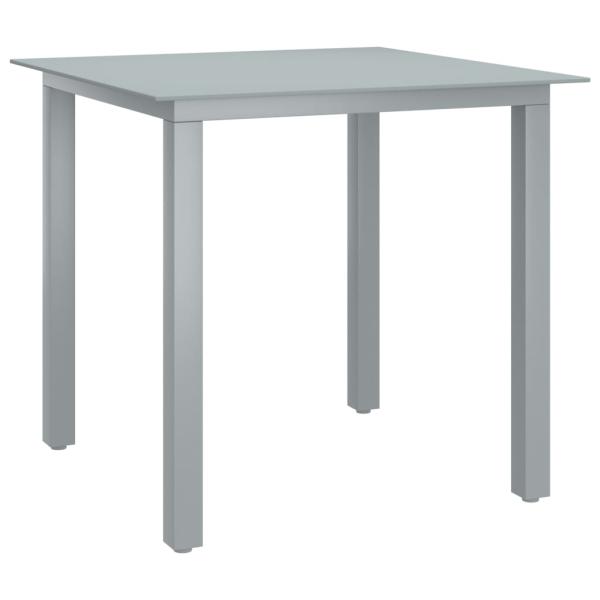 5-tlg. Garten-Essgruppe Aluminium Silbern und Schwarz