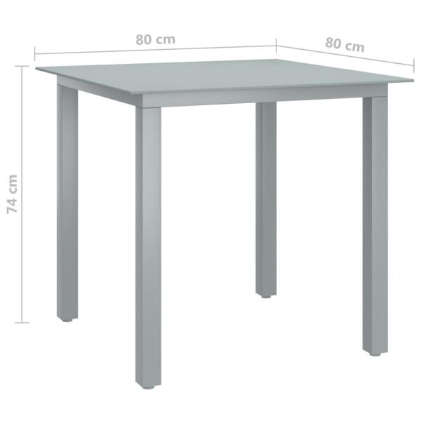 5-tlg. Garten-Essgruppe Aluminium Silbern und Schwarz