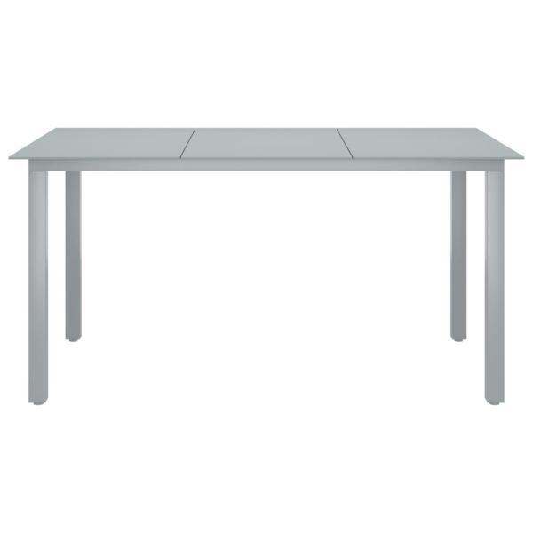 7-tlg. Garten-Essgruppe Aluminium Silbern und Schwarz