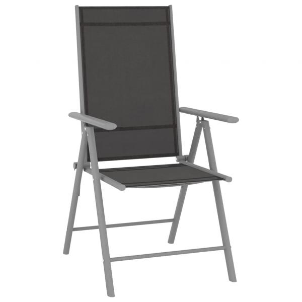 3-tlg. Bistro-Set Aluminium und Textilene Silbern