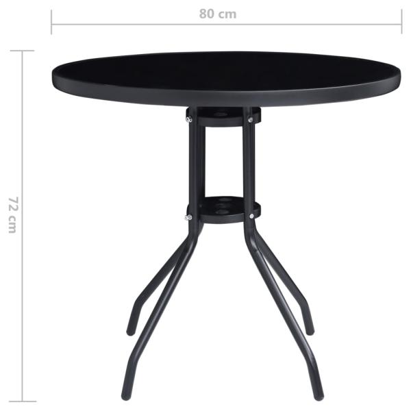 5-tlg. Garten-Essgruppe Aluminium und Textilene Schwarz
