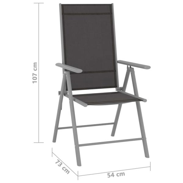 5-tlg. Garten-Essgruppe Aluminium und Textilene Silbern