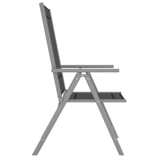 5-tlg. Garten-Essgruppe Aluminium und Textilene Silbern