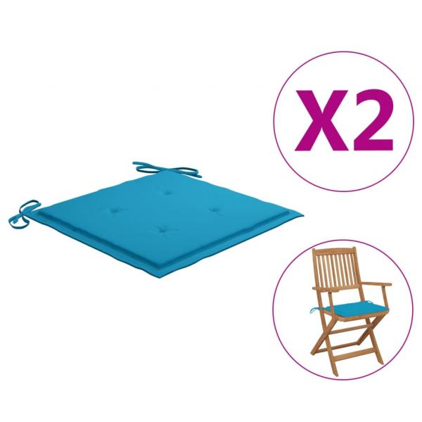 Gartenstuhl-Kissen 2 Stk. Blau 40x40x3 cm Oxford-Gewebe