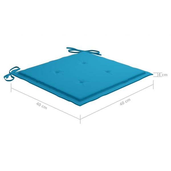 Gartenstuhl-Kissen 6 Stk. Blau 40x40x3 cm Oxford-Gewebe
