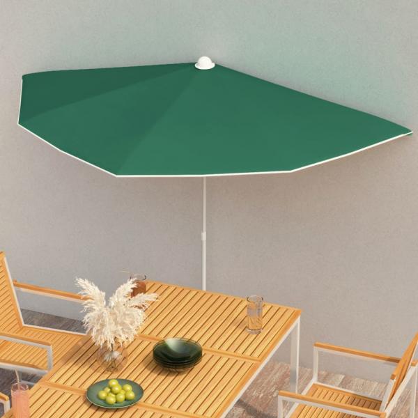 ARDEBO.de - Halb-Sonnenschirm mit Mast 180x90 cm Grün