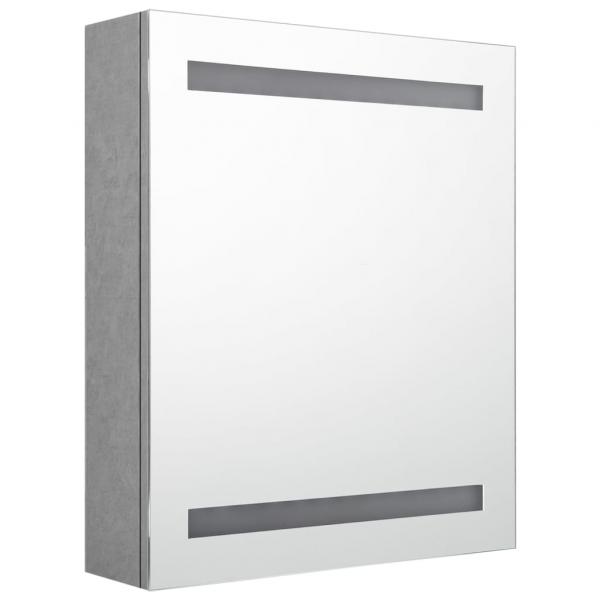 LED-Bad-Spiegelschrank Betongrau 50x14x60 cm