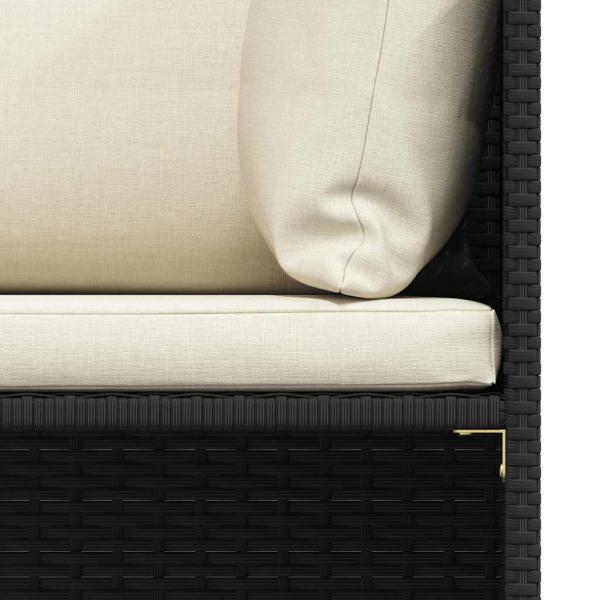Modular-Ecksofa mit Kissen Schwarz Poly Rattan