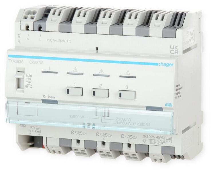 Hager TXA663A Dimmer KNX easy, 3 x 300W