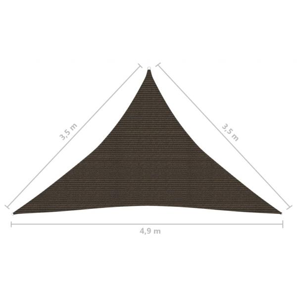 Sonnensegel 160 g/m² Braun 3,5x3,5x4,9 m HDPE