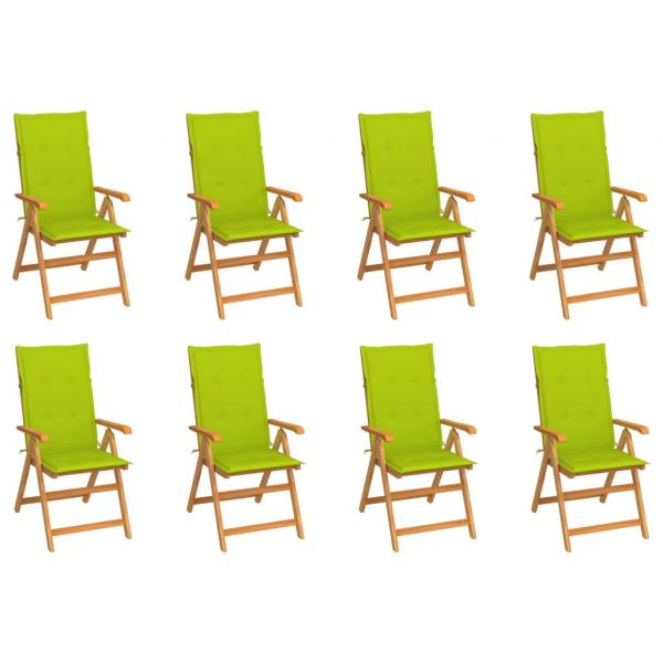 ARDEBO.de - Verstellbare Gartenstühle mit Auflagen 8 Stk. Massivholz Teak